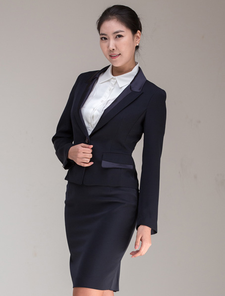 重庆黑色女式职业套装定做,设计团体职业装订制厂家