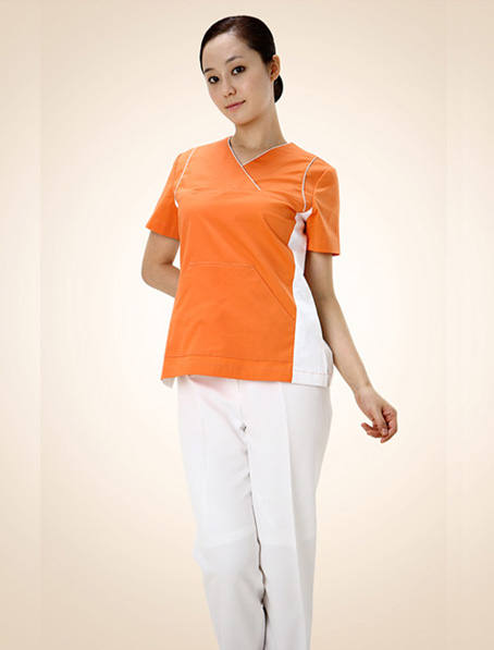 重庆定制橘色手术服,韩版女式手术服公司