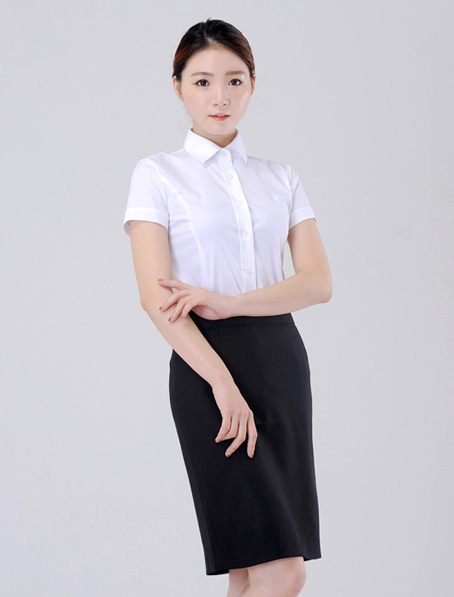 重庆订制女式短袖衬衫,量身定做女款收腰衬衫厂家