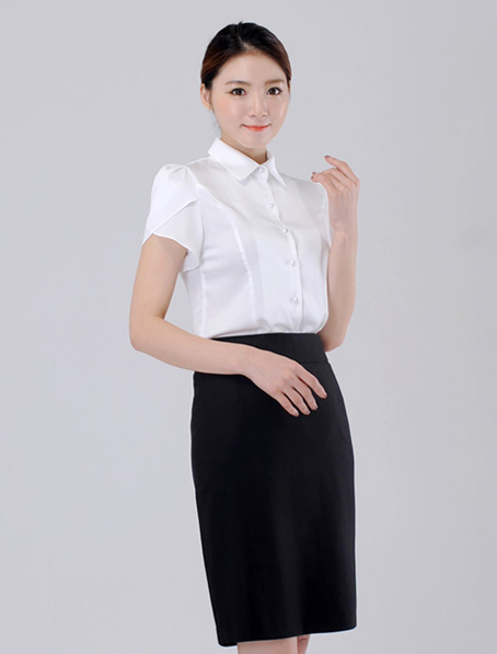 重庆定做女短袖衬衣,夏季白衬衫订制厂家