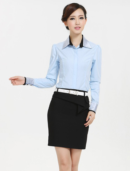 重庆女式收腰韩版长袖衬衫订做,冬天长袖衬衣定做厂家