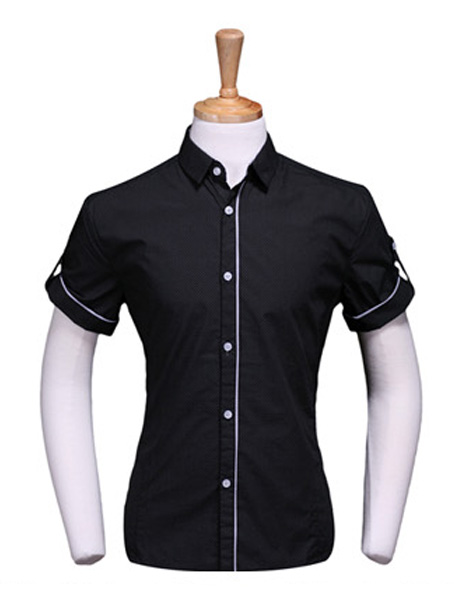重庆黑色短袖衬衫,男士衬衣公司